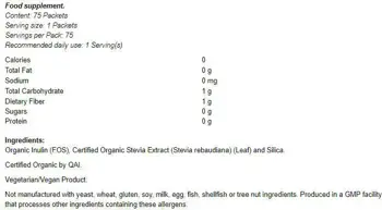 NOW Foods Better Stevia Organic Стевия - 75 пакета, 75 дози