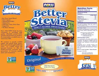 NOW Foods Better Stevia® Original Packets Стевия - 100 пакета, 100 дози