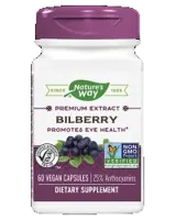 Nature's Way Bilberry 200 mg Екстракт от черна боровинка за здраве на очите х 60 веган капсули