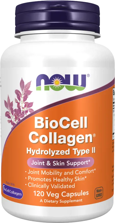 NOW Foods BioCell Collagen Hydrolyzed Type II Колаген Тип 2 - 120 веге капсули, 60 дози