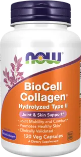 NOW Foods BioCell Collagen Hydrolyzed Type II Колаген Тип 2 - 120 веге капсули, 60 дози