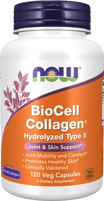 NOW Foods BioCell Collagen Hydrolyzed Type II Колаген Тип 2 - 120 веге капсули, 60 дози