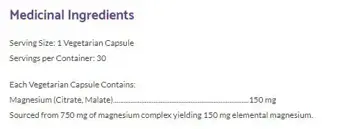 Bioclinic Naturals Magnesium CitraMal 150 мг Магнезий (Цитрат и Малат) - 90 веге капсули, 90 дози