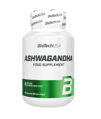 BIOTECH USA Ashwagandha Екстракт от Корен на Ашваганда - 60 капсули, 60 дози