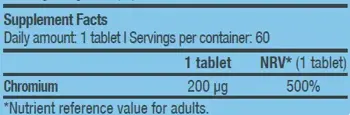 BIOTECH USA Chromium Picolinate 200 ug Хром Пиколинат - 60 таблетки, 60 дози