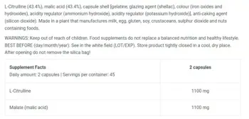 BIOTECH USA Citrulline Malate Цитрулин Малат - 90 капсули, 45 дози