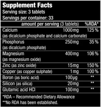 BIOTECH USA Калций, Магнезий, Цинк - 100 таблетки, 50 дози