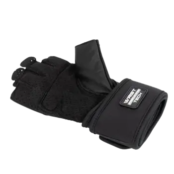 BIOTECH USA KYLE Wrist Support Leather Gloves Black Спортни Ръкавици с Кожена Повърхност и Стабилизираща Лента за Китките
