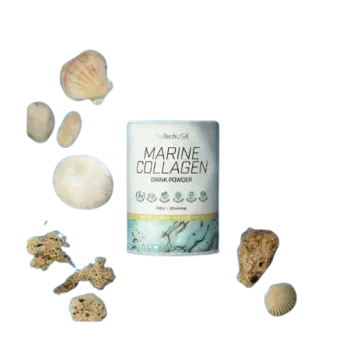 BIOTECH USA Marine Collagen Drink Powder Хидролизиран Рибен Колаген с Витамин С - 240 грама, 20 дози