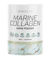 BIOTECH USA Marine Collagen Drink Powder Хидролизиран Рибен Колаген с Витамин С - 240 грама, 20 дози