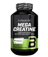 BIOTECH USA Mega Creatine Creapure® 2640 мг Креатин Монохидрат - 120 капсули, 60 дози