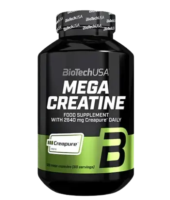 BIOTECH USA Mega Creatine Creapure® 2640 мг Креатин Монохидрат - 120 капсули, 60 дози
