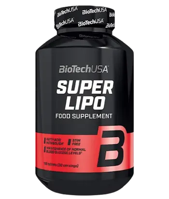 BIOTECH USA Super Lipo Фет Бърнър без Кофеин - 120 таблетки, 30 дози