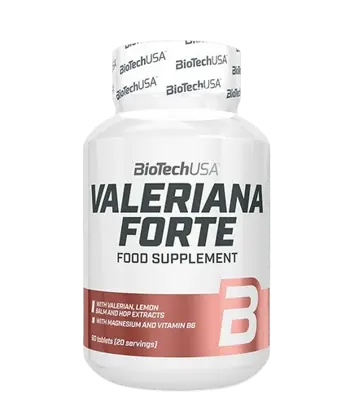 BIOTECH USA Valeriana Forte Eкстракти от Валериана, Родиола Розеа, Хмел и Маточина - 60 таблетки, 20 дози
