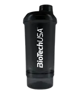 BIOTECH USA Wave + Compact 500 мл + 150 мл / Black-Smoked Спортен Шейкър