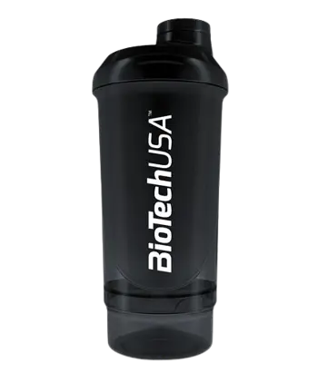 BIOTECH USA Wave + Compact 500 мл + 150 мл / Black-Smoked Спортен Шейкър