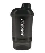 BIOTECH USA Wave + Nano 300 мл + 150 мл / Black-Smoked Спортен Шейкър