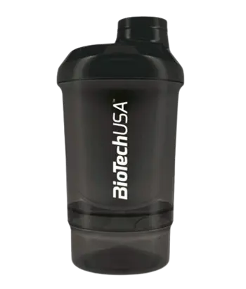 BIOTECH USA Wave + Nano 300 мл + 150 мл / Black-Smoked Спортен Шейкър