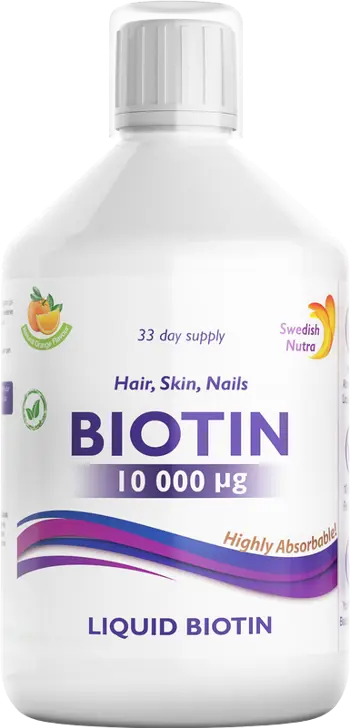Swedish Nutra Biotin 10 000 mcg Течен биотин за коса, кожа и нокти