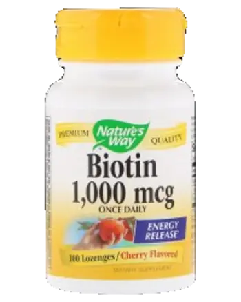 Nature's Way Biotin 1000 mcg Дъвчащи таблетки за здрава коса, кожа и нокти