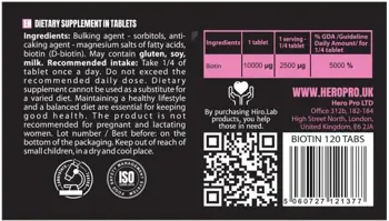 Hiro.Lab Biotin 10.000 mcg За здрава коса, кожа и нокти