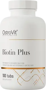 OstroVit Biotin Plus 2500 мкг Витамин Б-7 / Биотин - 100 таблетки, 100 дози