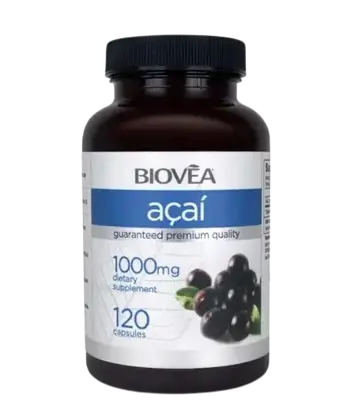 BIOVEA Acai 1000 мг Акай Бери - 120 капсули, 60 дози