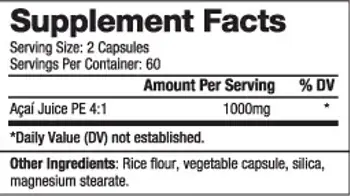 BIOVEA Acai 1000 мг Акай Бери - 120 капсули, 60 дози