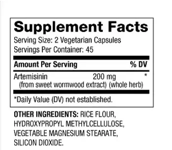 BIOVEA Artemisinin 200 мг Артемизинин - 90 капсули, 45 дози