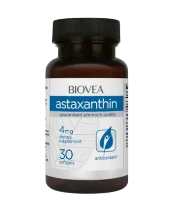 BIOVEA Astaxanthin 4 мг Астаксантин  - 30 гел капсули, 30 дози