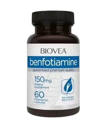 BIOVEA Benfotiamine 150 мг Бенфотиаминът - 60 капсули, 60 дози