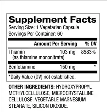 BIOVEA Benfotiamine 150 мг Бенфотиаминът - 60 капсули, 60 дози