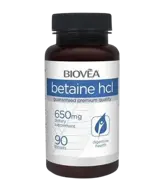 BIOVEA Betaine HCL 650 мг Бетаин - 90 таблетки, 90 дози