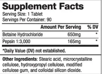 BIOVEA Betaine HCL 650 мг Бетаин - 90 таблетки, 90 дози