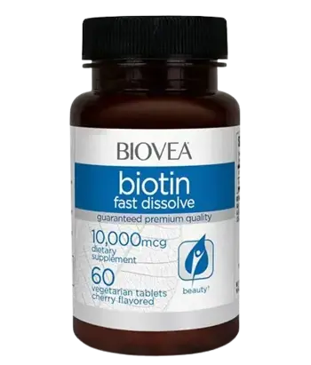 BIOVEA Biotin 10 000 Fast Dissolve Биотин - 60 таблетки, 60 дози