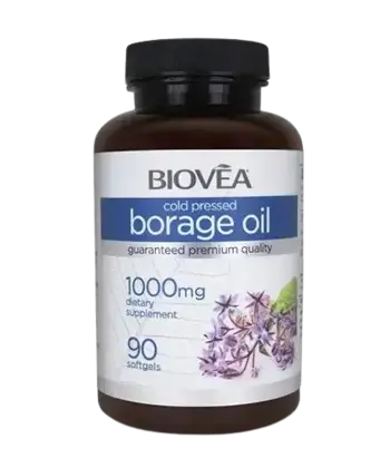 BIOVEA Borage Oil 1000 мг Масло от Пореч - 90 гел капсули, 90 дози