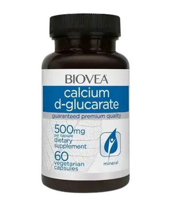 BIOVEA Calcium D-glucarate 500 мг Калциев D-Глюкарат - 60 капсули, 30 дози