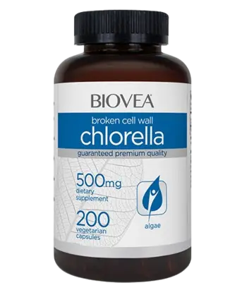 BIOVEA Chlorella 500 мг Хлорела - 200 капсули, 33 дози