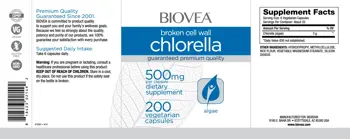BIOVEA Chlorella 500 мг Хлорела - 200 капсули, 33 дози