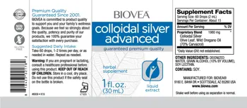 BIOVEA Colloidal Silver Advanced 100% Естествено Сребро - 30 мл, 15 дози