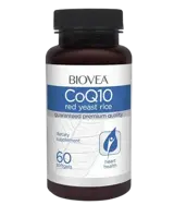 BIOVEA CoQ10 60mg & Red Yeast Rice Коензим CoQ10  + Червена Мая - 60 гел капсули, 60 дози