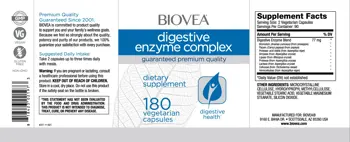 BIOVEA Digestive Enzyme Complex Смес от Храносмилателни Ензими - 180 капсули, 90 дози
