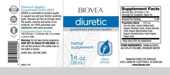 BIOVEA Diuretic Liquid Drops Диуретична Формула - 30 мл, 30 дози