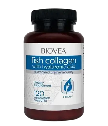 BIOVEA Fish Collagen & Hyaluronic Acid Хидролизиран Колаген с Хиалуронова Киселина - 120 капсули, 30 дози