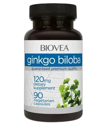 BIOVEA Ginkgo Biloba 120 мг Гинко Билоба - 90 капсули, 90 дози