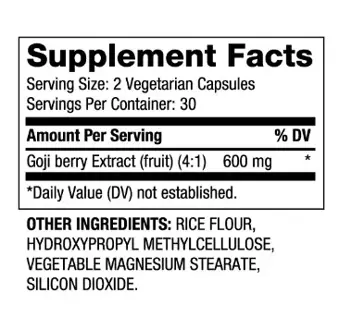 BIOVEA Goji Berry 600 мг Екстракт от Годжи Бери - 60 капсули, 30 дози