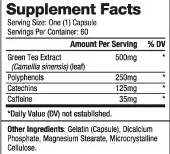 BIOVEA Green Tea 500 мг Зелен Чай - 60 капсули, 60 дози