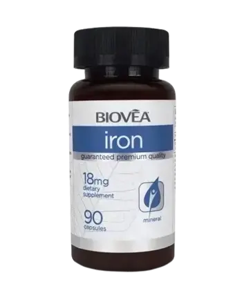 BIOVEA Iron 18 мг Желязо - 90 капсули, 90 дози