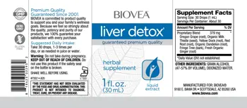 BIOVEA Liver Detox Liquid Drops Течна Специализирана Формула в Подкрепа на Черния Дроб - 30 мл, 30 дози