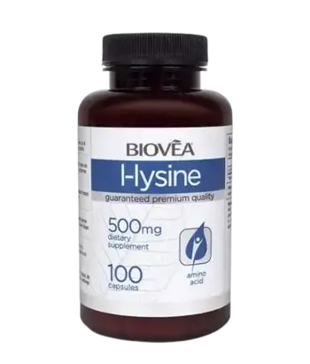 BIOVEA L-Lysine 500 мг L-Лизин - 100 капсули, 100 дози